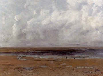 Der Strand von Trouville bei Ebbe realistischer Maler Gustave Courbet Ölgemälde